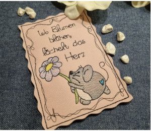Stickdatei - ITH Postkarte Maus Freundschaft